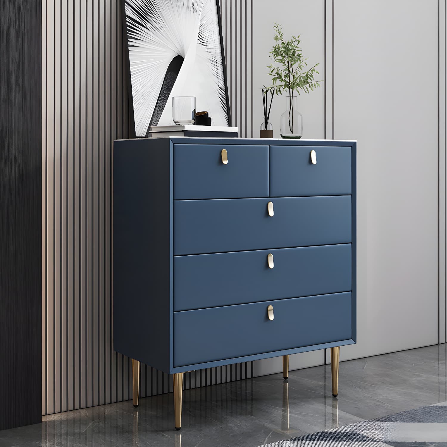 15.6-inch W Storage Chest Classic Glam Dresser with 5/6/7/9 Drawers