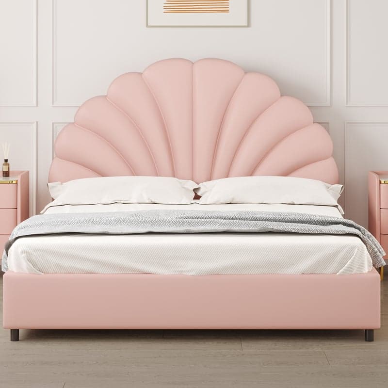 Modish No Distressing Timber Panel Headboard with Arched Shape for King/Twin XL/Full Bed, Featuring Sponge Upholstery and Standard Height thumbnail 3