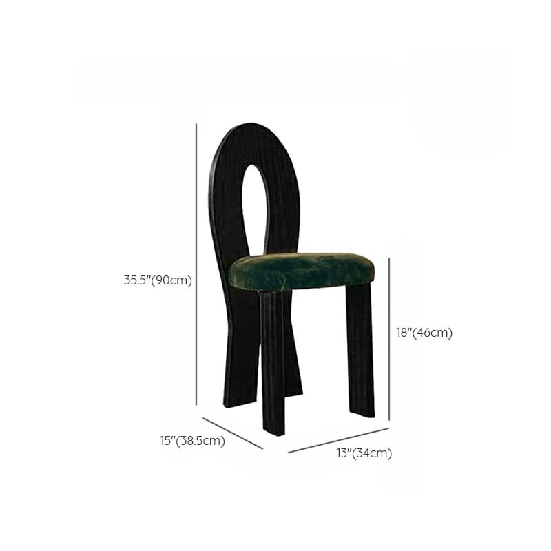 Modern Upholstered Armless Kitchen & Dining Chair, Open Back, Wood Ash, 1 Piece thumbnail 28