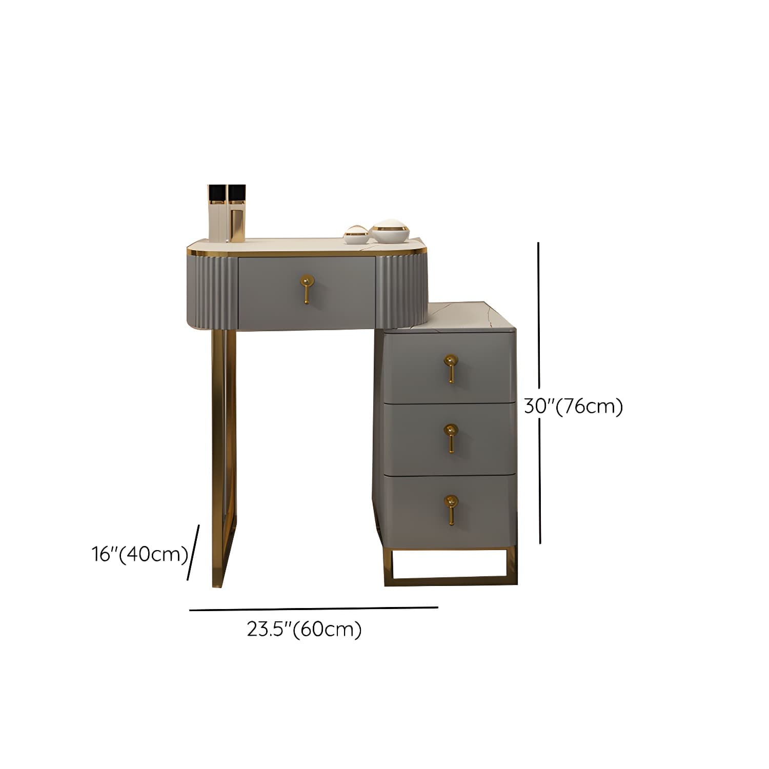 Contemporary Makeup Vanity Desk Table 29.9" H Bedroom Makeup Counter thumbnail 20