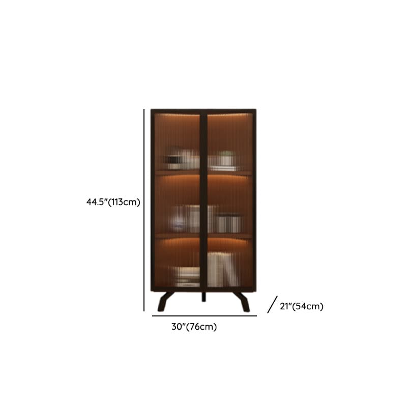 Simple Corner Accent Cabinet with Closet, Laminate, Glazed Door, and Brown Top thumbnail 11