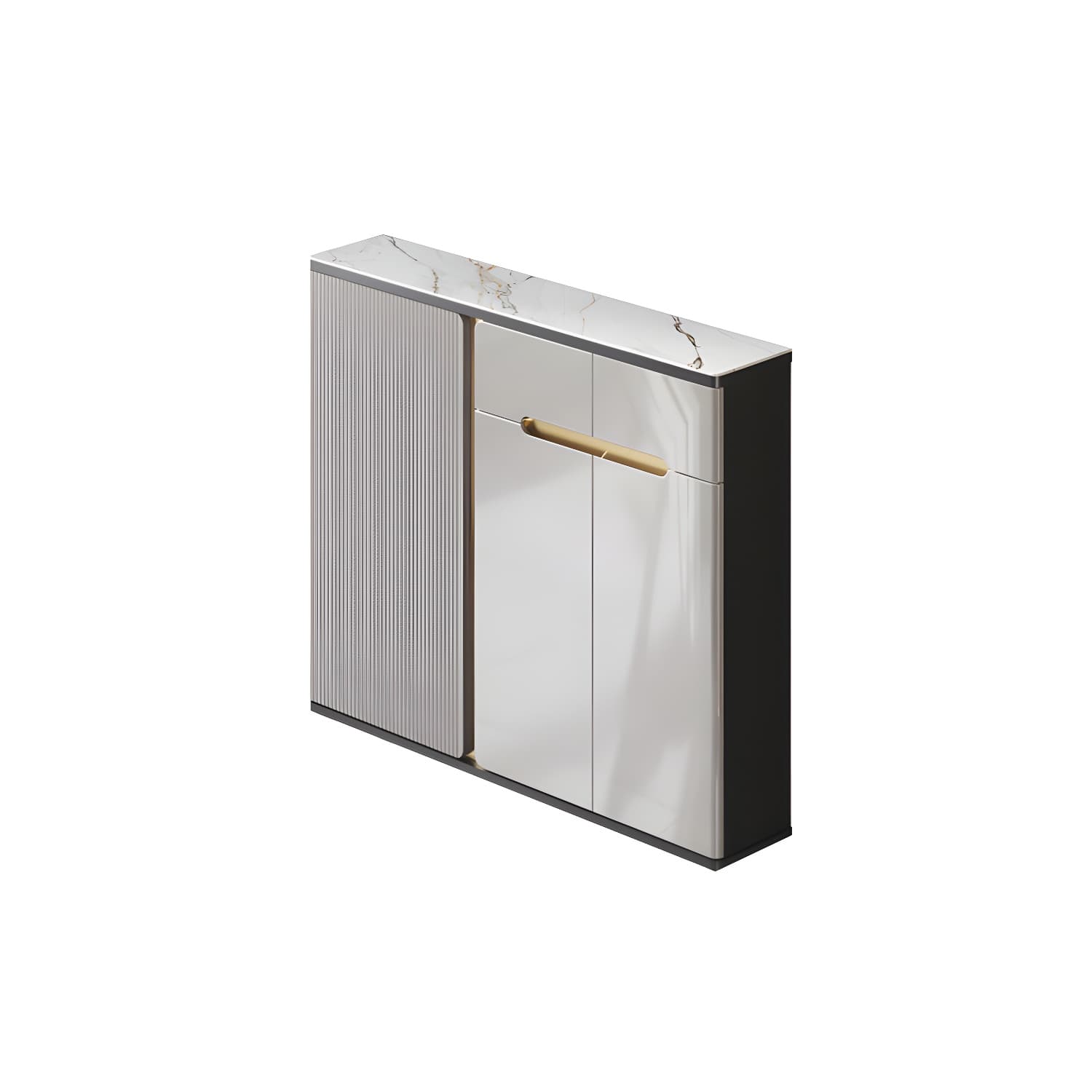 Glam Style Stone Top Sideboard Engineered Wood Side Board for Living Room thumbnail 2