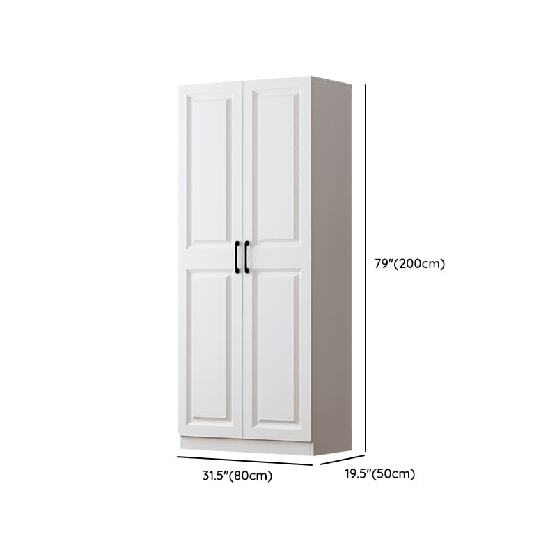 Sleek White Nordic Wooden Detached Almirah with Soft Close Drawers, Doors, and Clothing Rod thumbnail 8