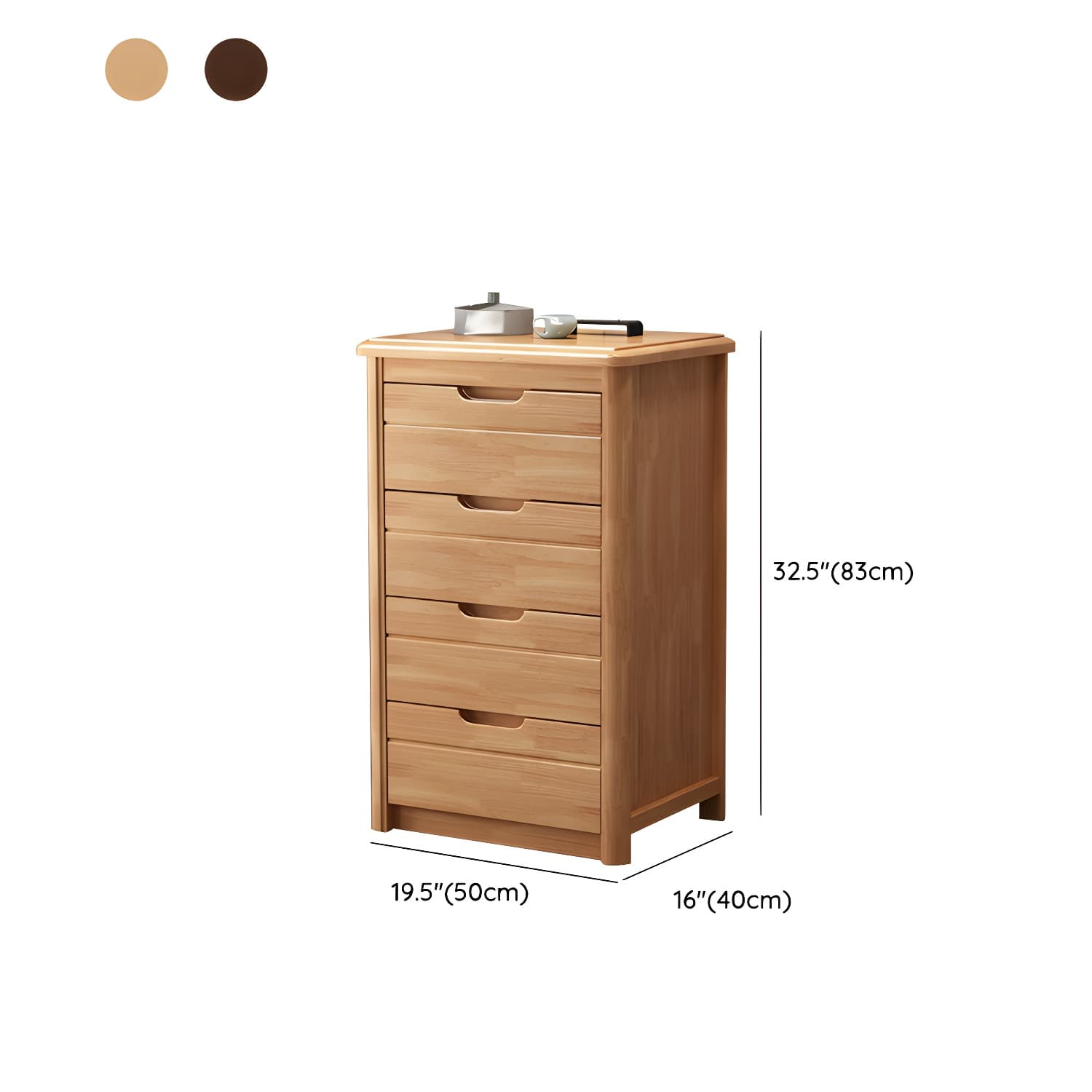 Traditional Wood Dresser with Drawers in Narrow Design and Rubberwood Material thumbnail 19