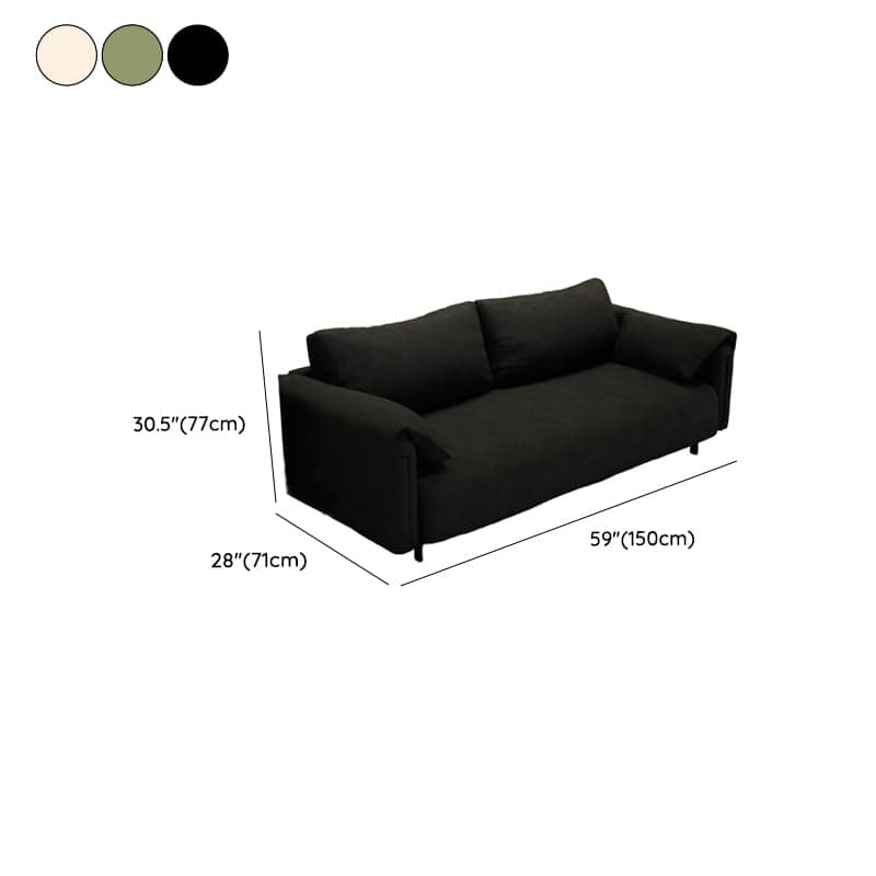 Modern Solid Color Tear Resistant Standard Sofa/Loveseat in Black/Ivory for 3-seater/Seats 2 thumbnail 12