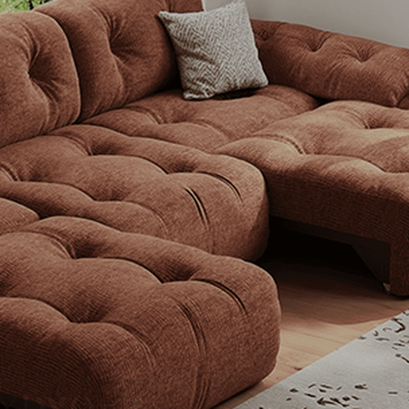 Standard/Single Sofa in Soft-pile Fabric, Amber Color with 1 Pillow thumbnail 3