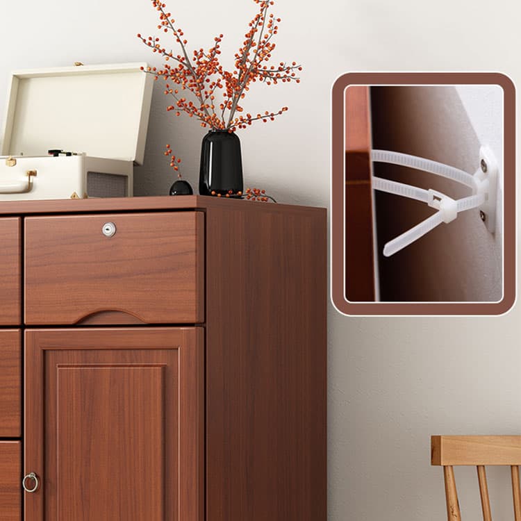 Modern Solid Wood Combo Dresser with Shelves, Drawers, and Cabinet Storage thumbnail 9