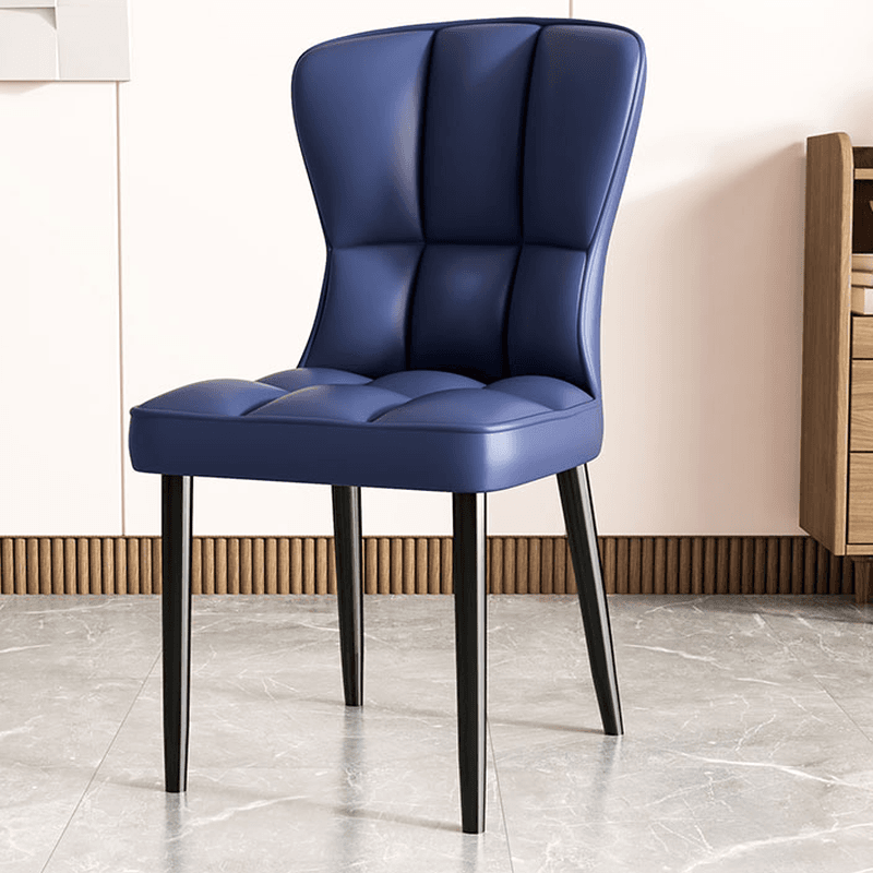 Casual/Lavish Side Chair with Wingbacked Upholstered Design and Steel Legs thumbnail 2