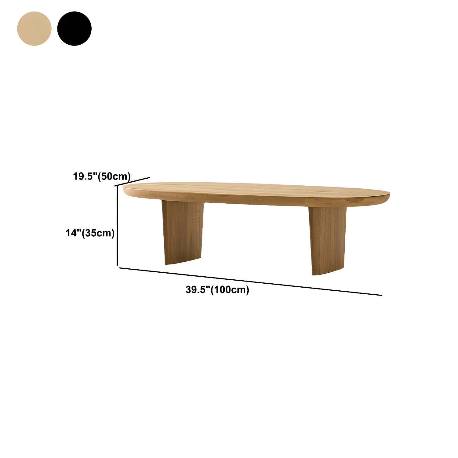 North European Wooden Coffee Table Oval Coffee Table for Living Room thumbnail 10