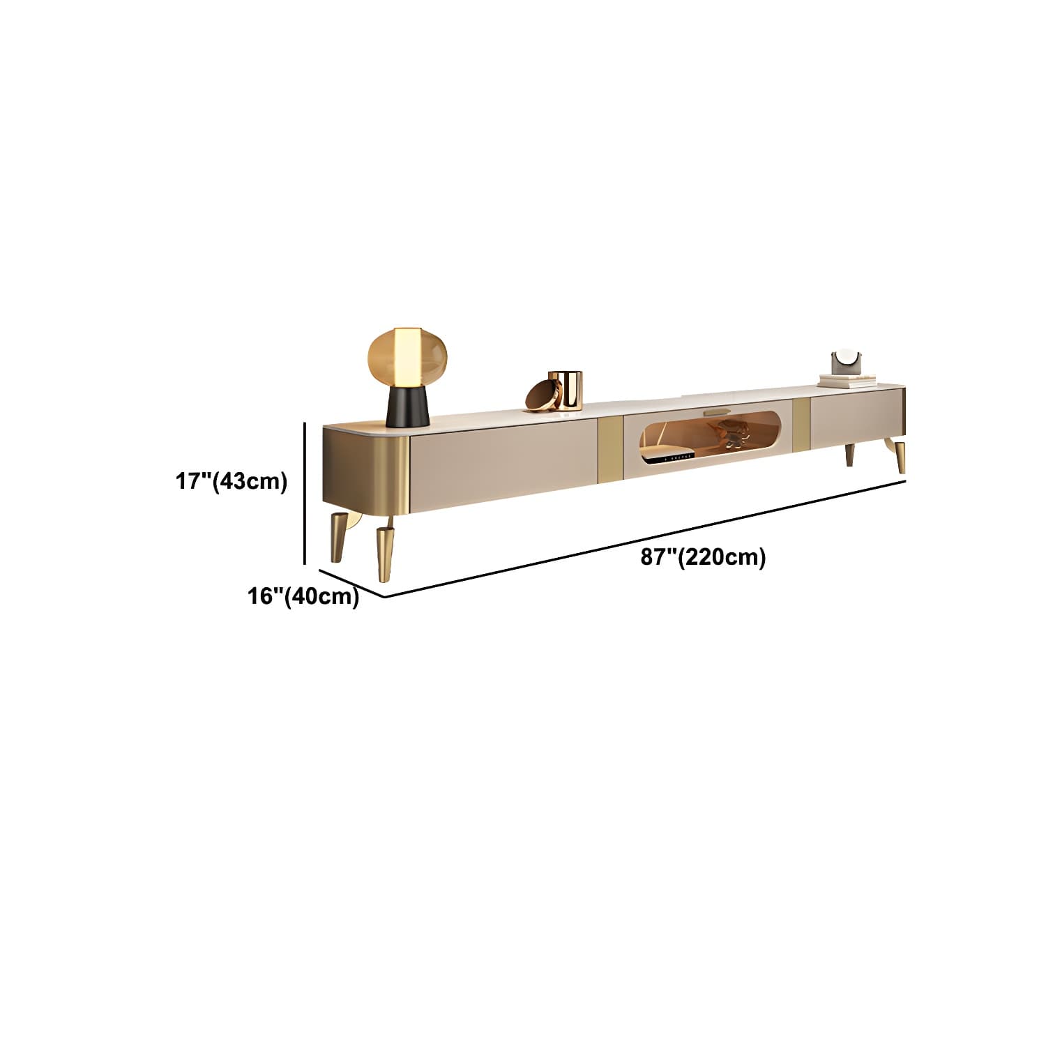 Luxury Enclosed Storage TV Console Home Rectangle Sintered Stone TV Cabinet thumbnail 16