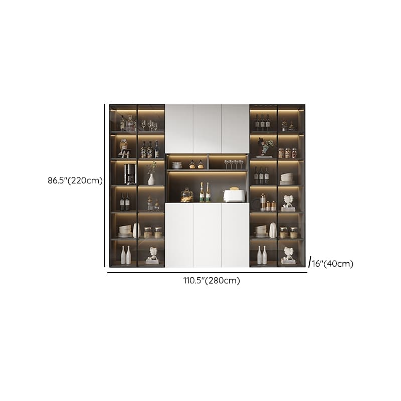 White Modern Buffet Cabinet with Cabinets and Shelves, Full Assembly Needed thumbnail 28