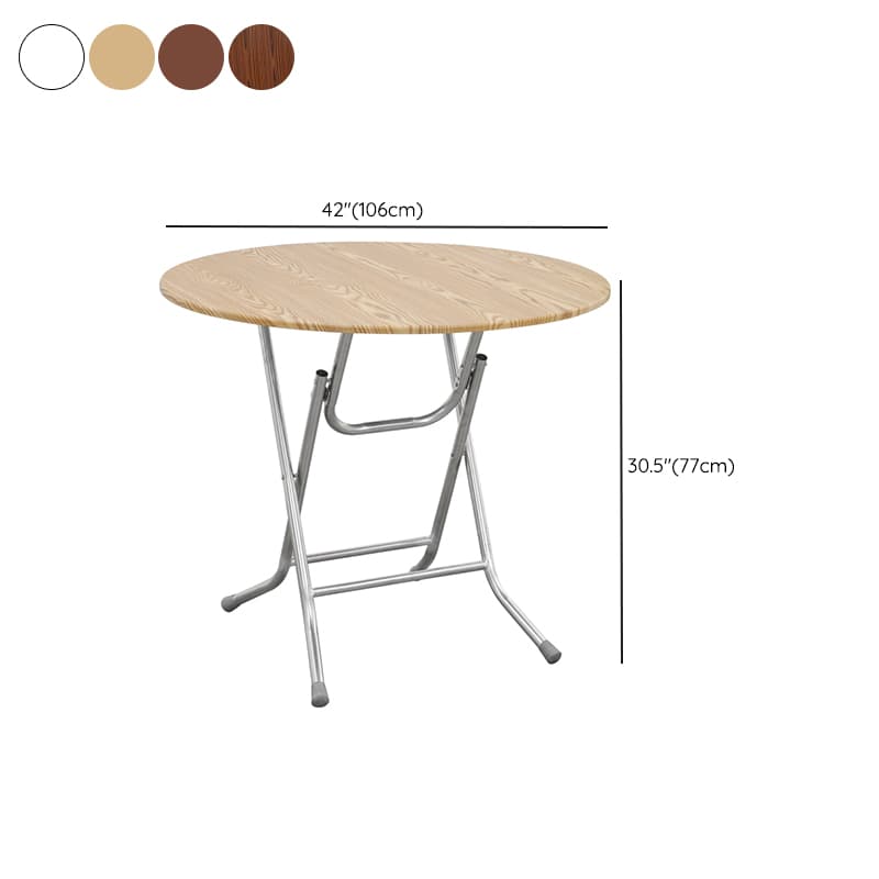 Art Deco Sepia/Natural Color/Cream Rounded Dining Table with Timber Top, Portable and Collapsible for 2 People thumbnail 20