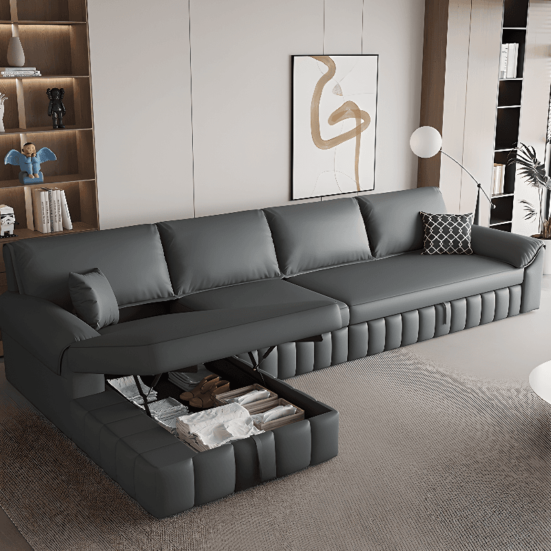 L-Shape/Straight Left Hand Facing/Horizontal Sofa Recliner/Convertible Sofa with Under-seat-storage thumbnail 5
