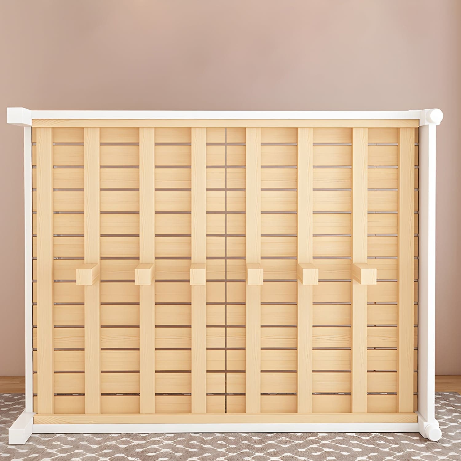 Modern Solid Color Wooden Freestanding Bed Frame with Headboard thumbnail 9