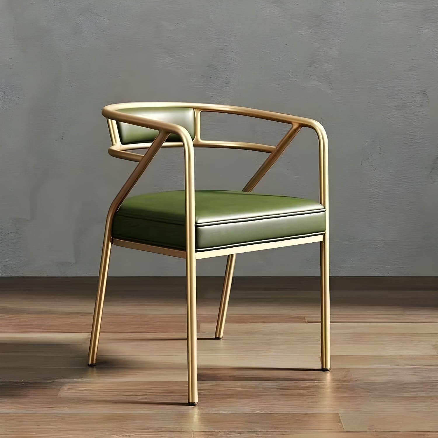 Glam Upholstered Arm Chair with Brass/Gold Legs for Kitchen & Dining thumbnail 6