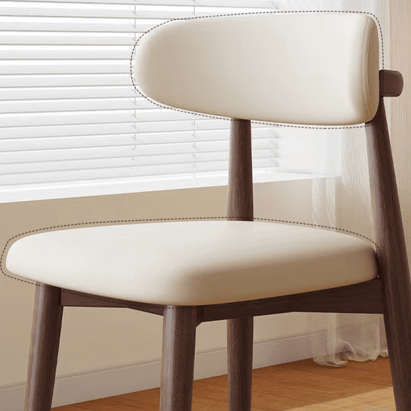 Modern Padded Armless Chair with Lumber Legs and Low Back thumbnail 9