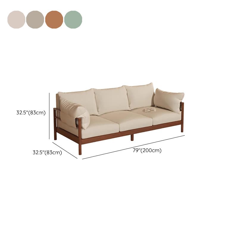 Contemporary Modern Solid Color Stain Resistant Standard Sofa in Light Gray/Off-White/Amber Color with Armrest, Seats 3, and Slipcover thumbnail 21