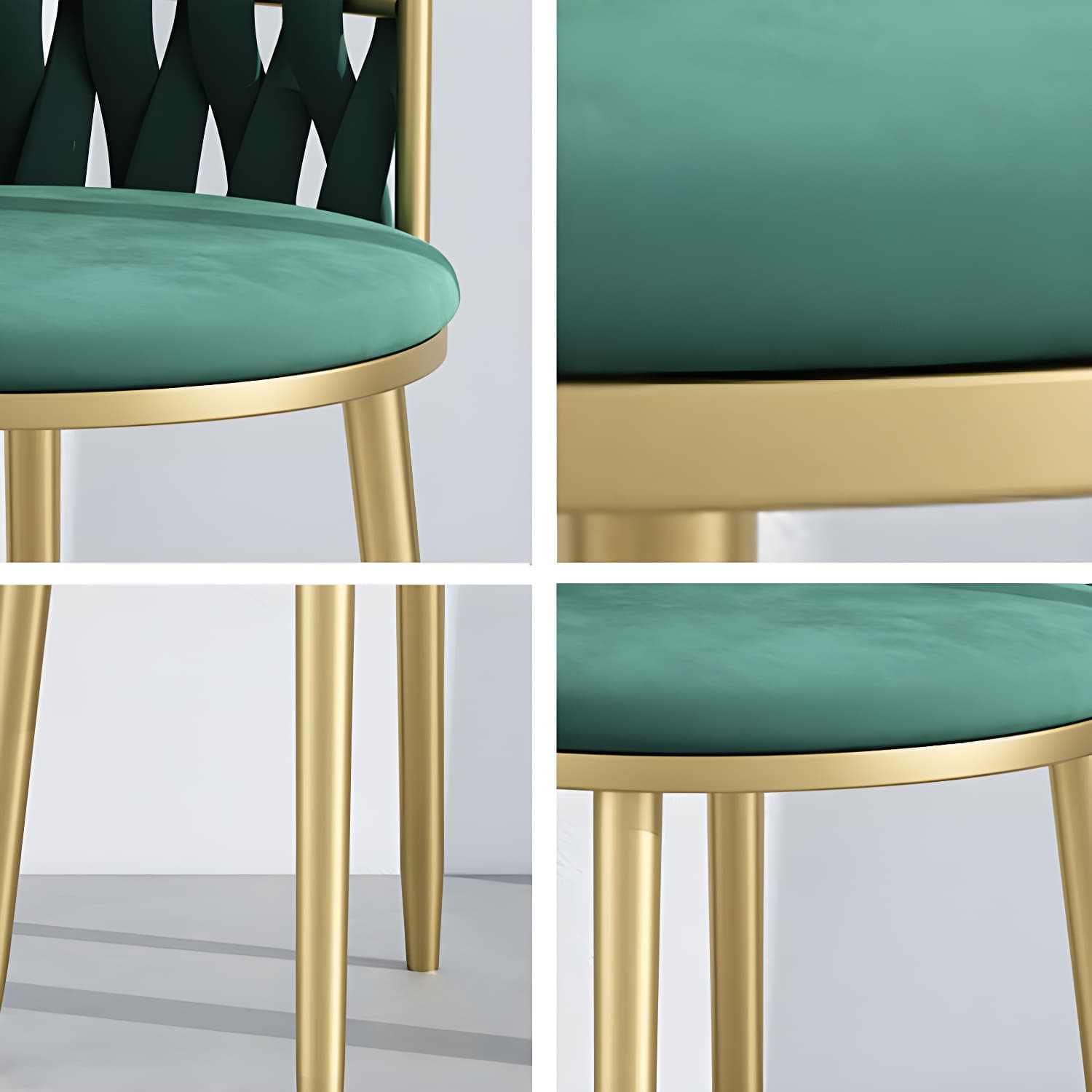 Nordic Metal Dining Room Chairs Velvet Armless Dining Chairs for Restaurant thumbnail 12