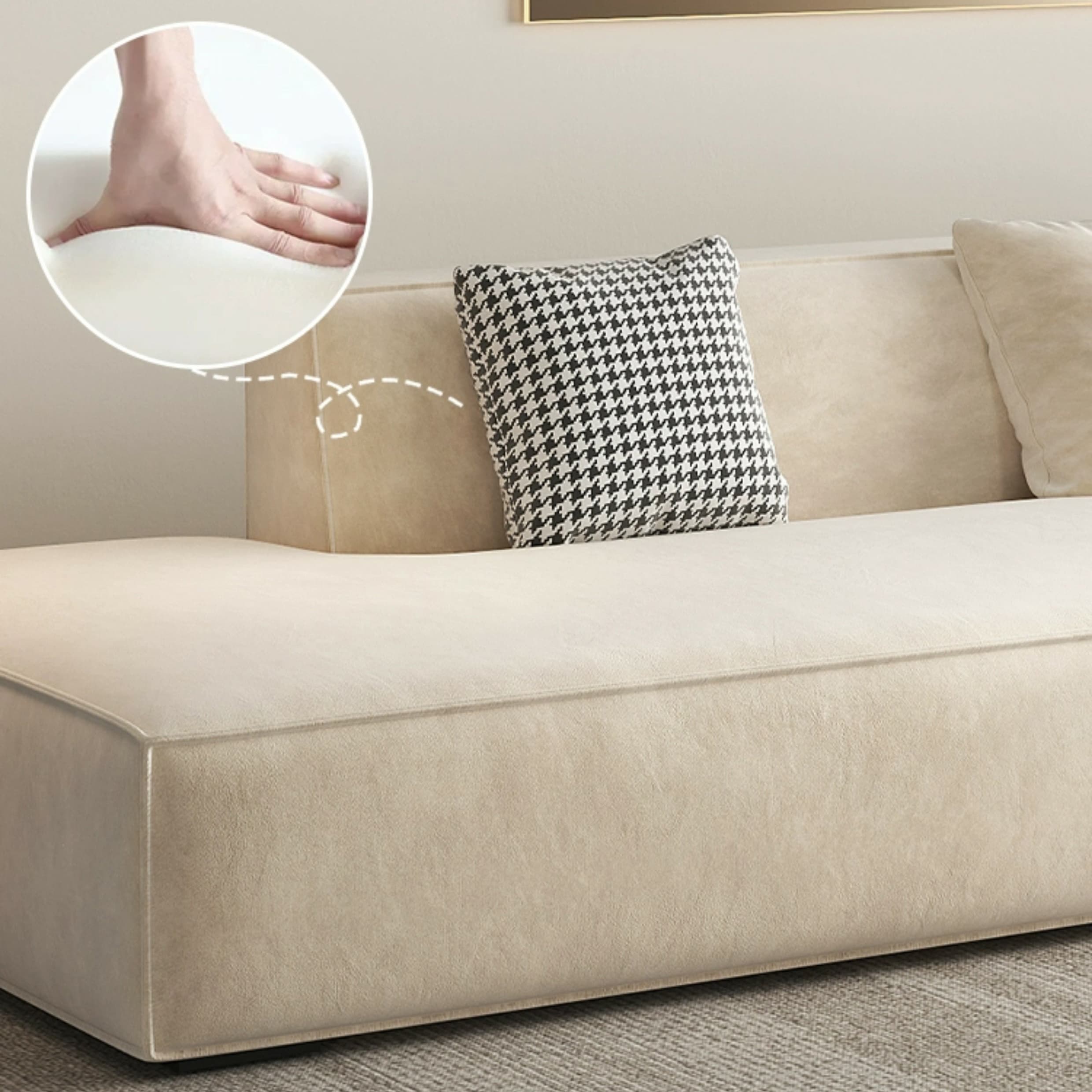 Elegant Sectional with Synthetic Upholstery in Moderate-Gray Tone and Built-in Charging Ports thumbnail 8