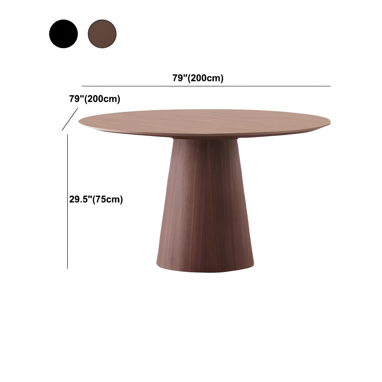Contemporary Round Dinette Table Solid Wood Pedestal Dining Table thumbnail 14