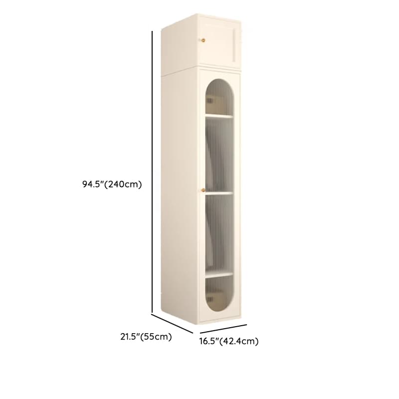 Chalk Casual Unattached Wardrobe with Adaptable Shelf, Soft Close Door, Hanging Rod, and Articulated Mechanism thumbnail 22