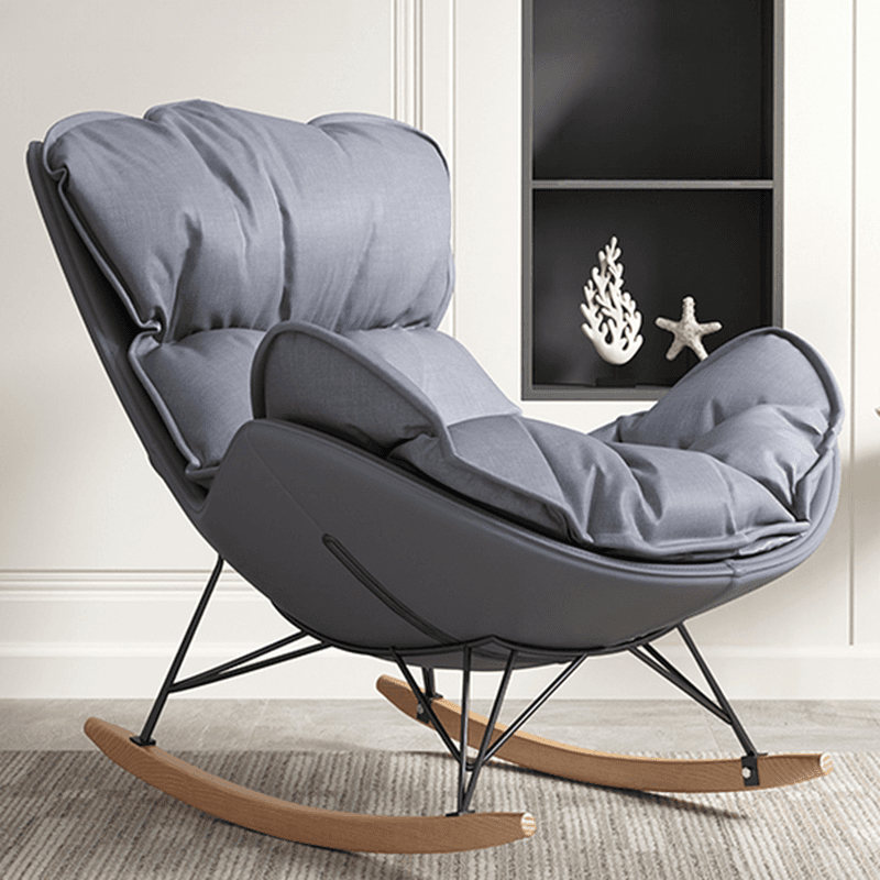 Modish Alloy Rocking Accent Chair, Upholstered thumbnail 4