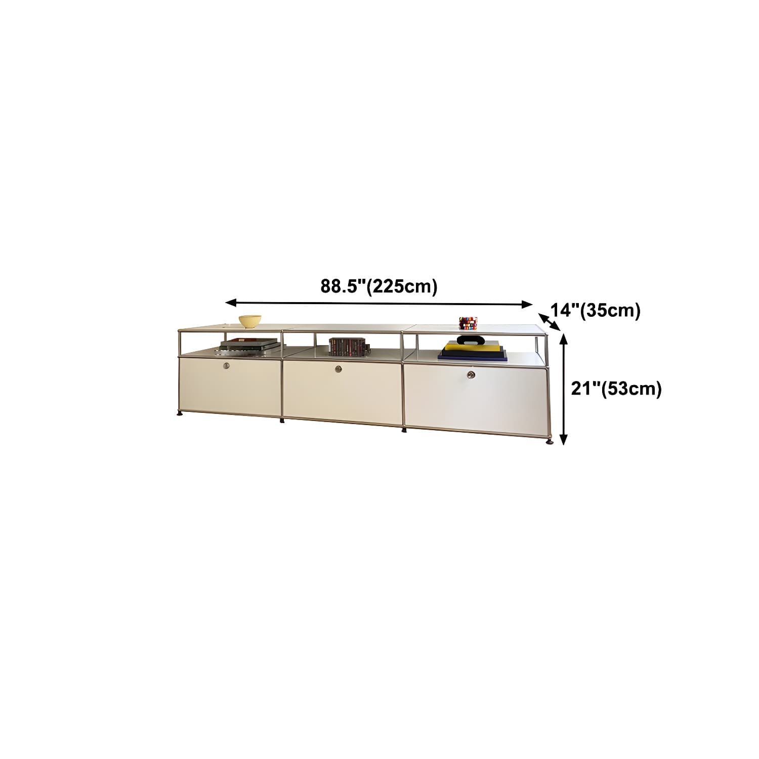 Stainless Steel Sideboard Modern Style Dining Sideboard with Locking Cabinet thumbnail 20