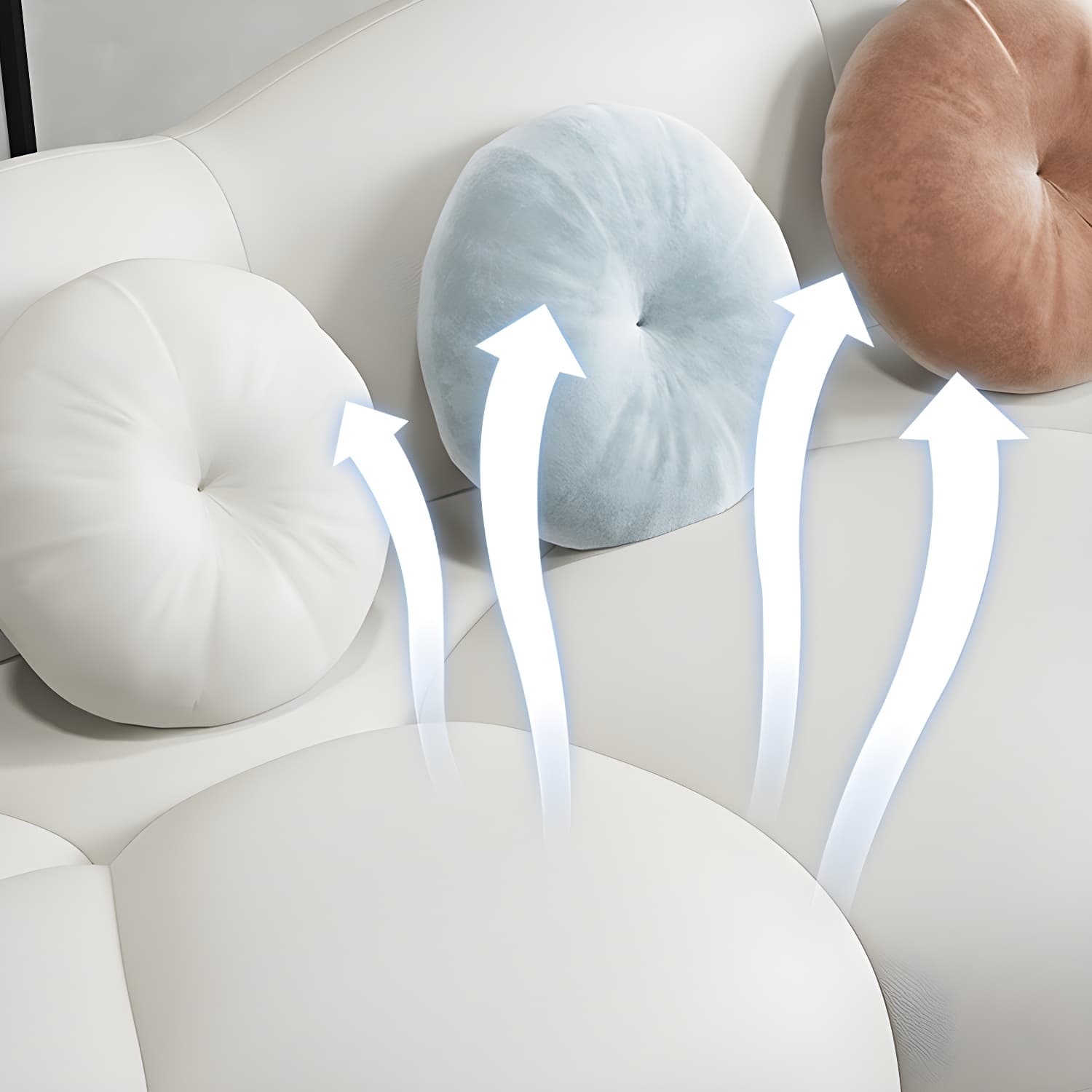 Contemporary Armless Wool Sofa with Tight Back and 3 Pillows thumbnail 17