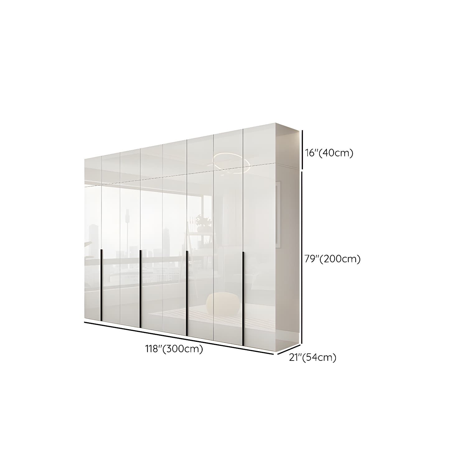 Hinged Wardrobe Armoire with Shelves White Wardrobe Closet for Home thumbnail 30