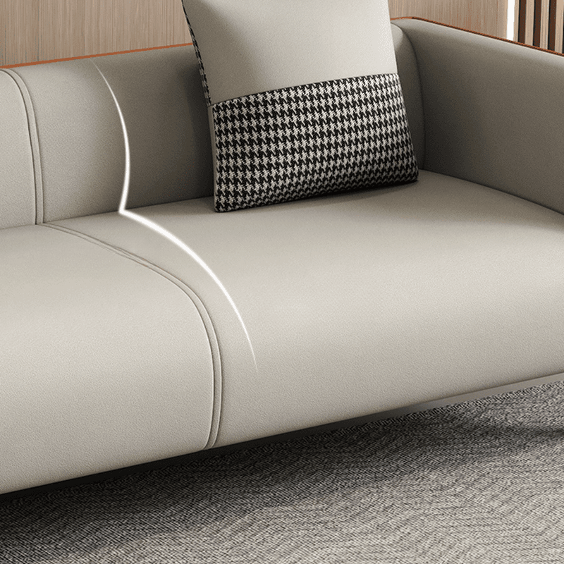 Trendy Solid Color Water Resistant Standard Sofa/Loveseat in Grey/Beige/Amber with Arm, Seats 3/2 People, and 2 Pillows thumbnail 16