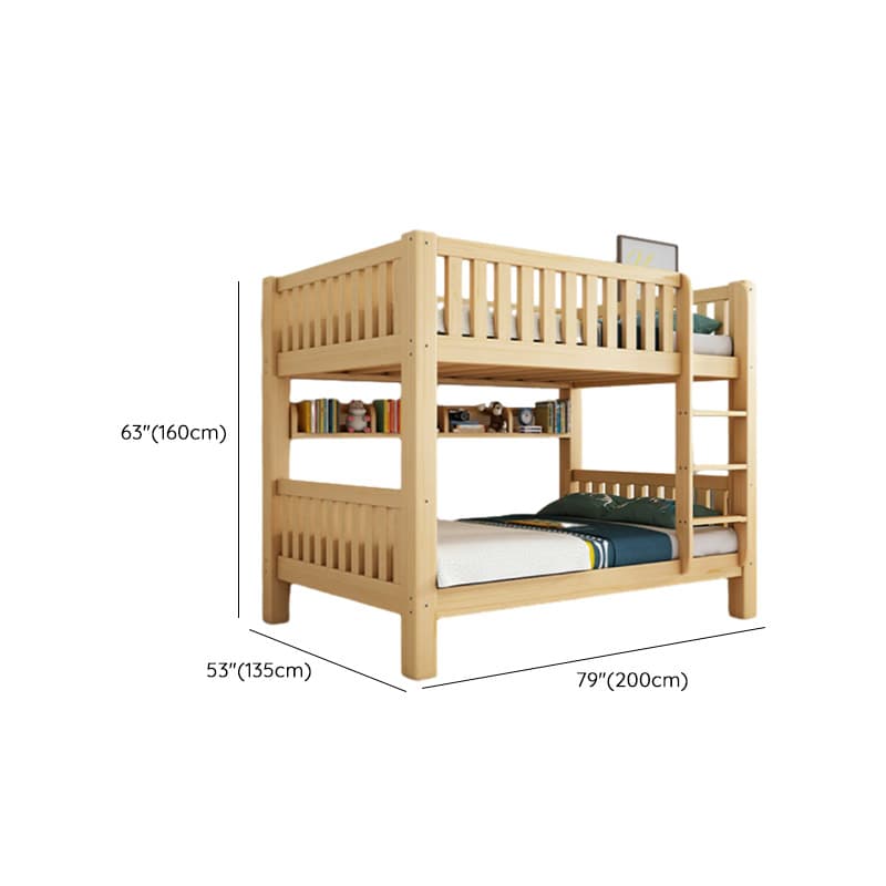 Timber Wood Color Bunk Bed with 2 Storage Boxes, Safety Guardrail & Compartment Bedroom thumbnail 32