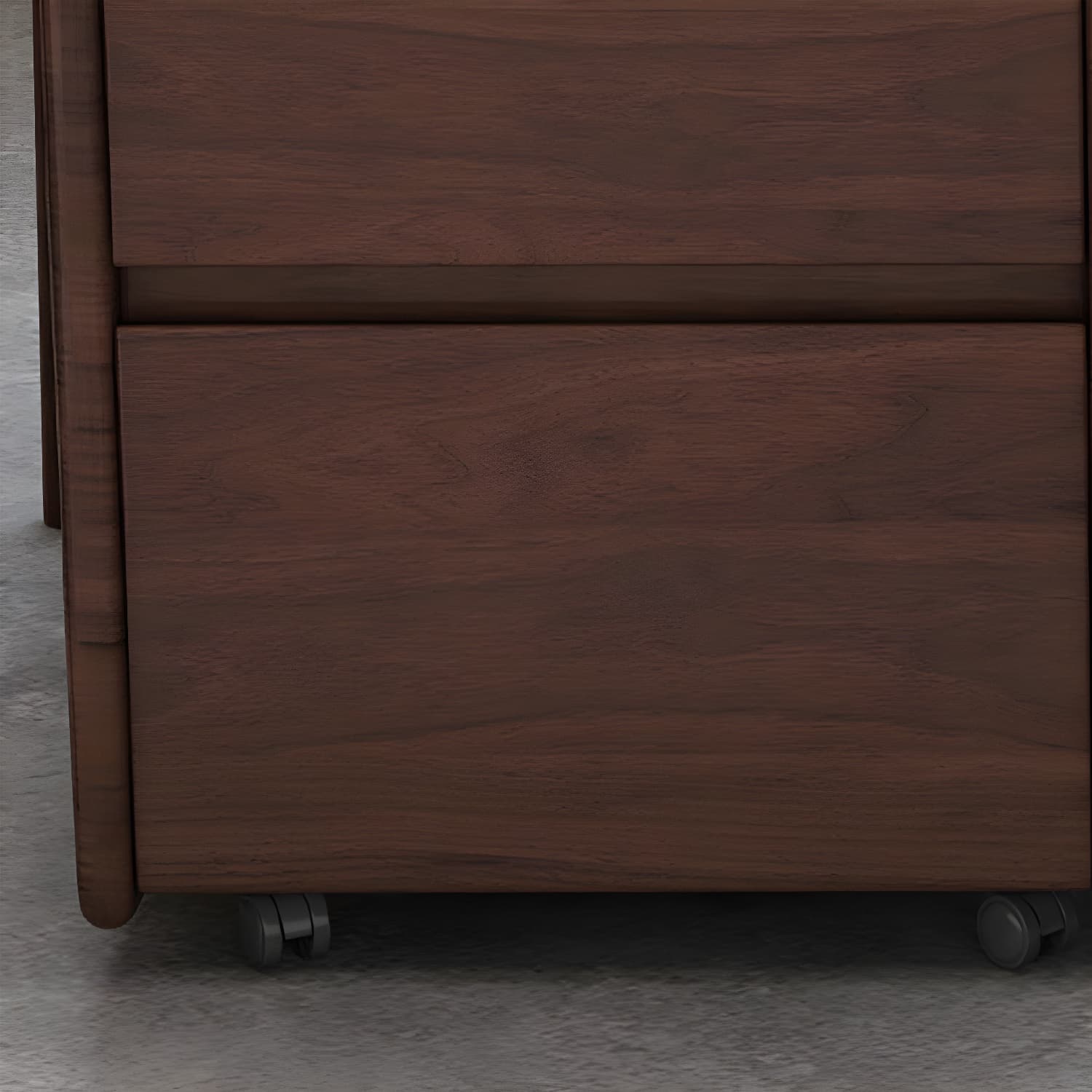 Modern Square Wood Cabinet on Wheels Side Cabinet with Drawer thumbnail 4