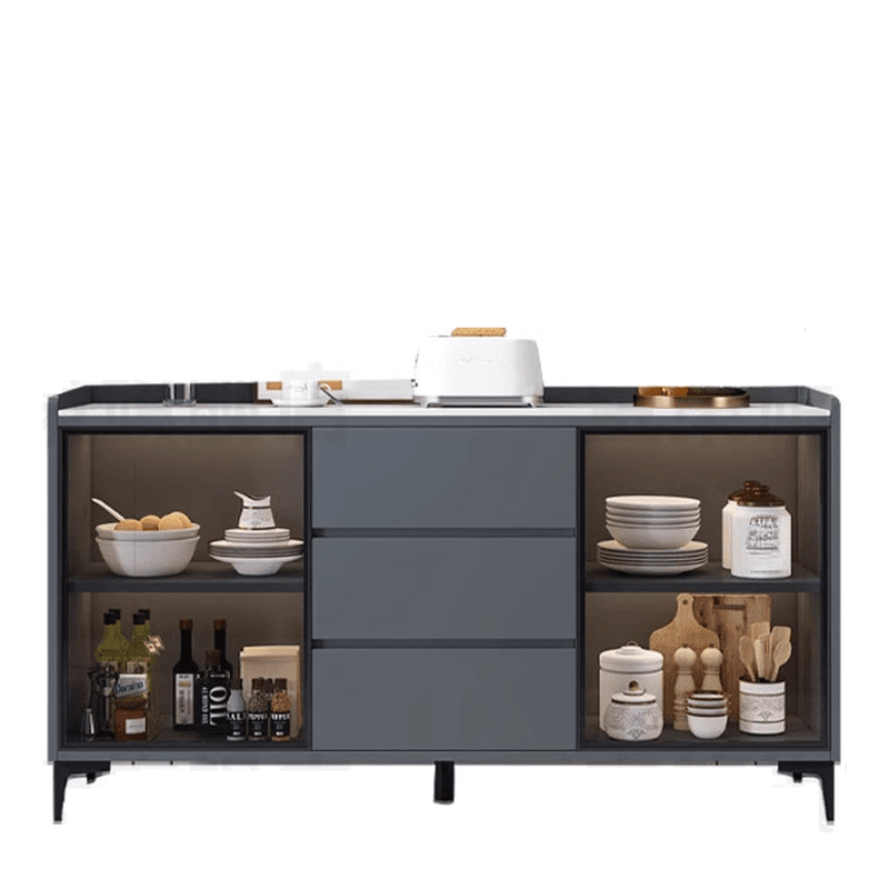 Standard/Narrow/Wide Oven Cabinet with 3 Drawers, Cupboard, Cabinets Storage, Sintered Stone Countertop, Glass-panel Door, and Flexible Shelf thumbnail 16