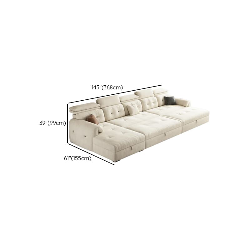 Straight White Sofa Recliner with Under-seat-storage and Stitch-tufted Design in Horizontal Orientation thumbnail 13