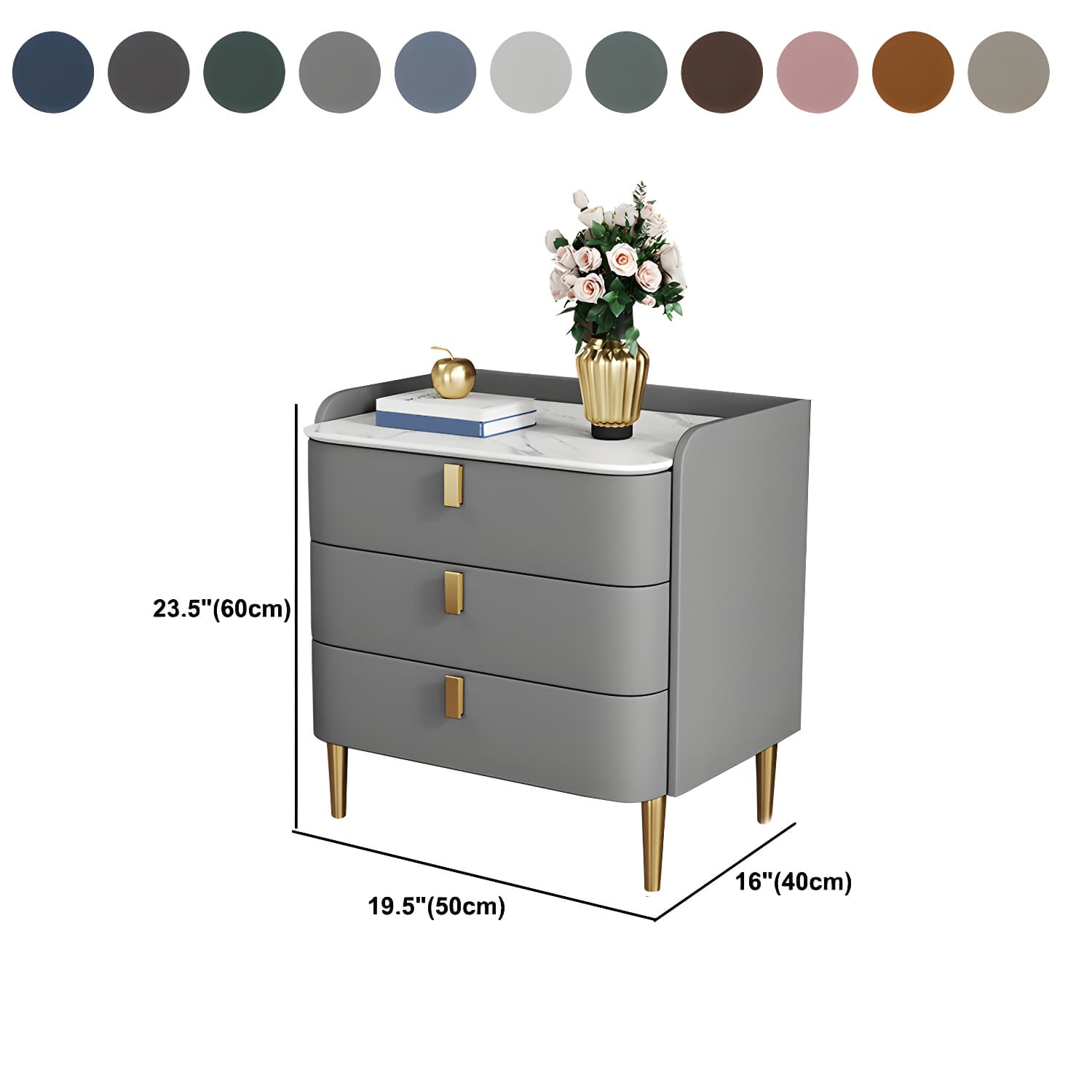 Contemporary Drawer Storage Bed Nightstand Wooden Night Table for Bedroom thumbnail 19