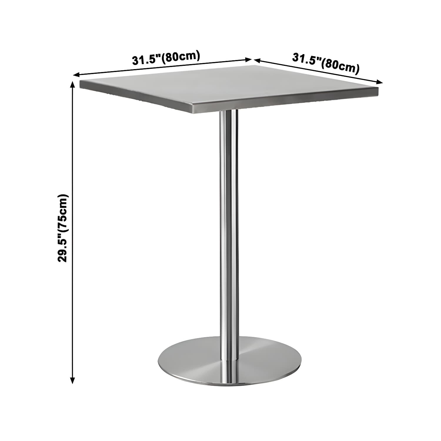 Industrial Dining Room Table Stainless Steel Table with Pedestal Table for Home Kitchen Dinner thumbnail 18
