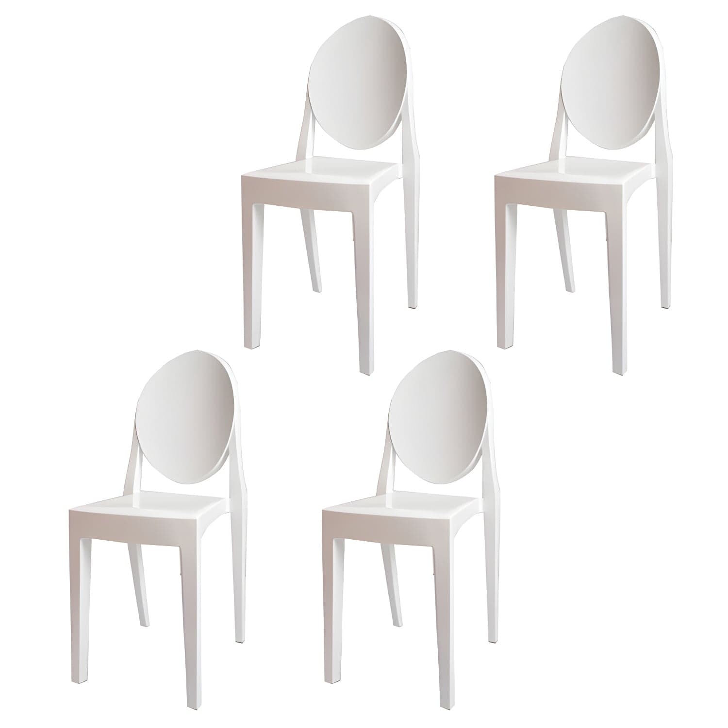 Scandinavian Winehouse Plastic Side Chair Transparent Open Dining Chair (Set of 4) thumbnail 16