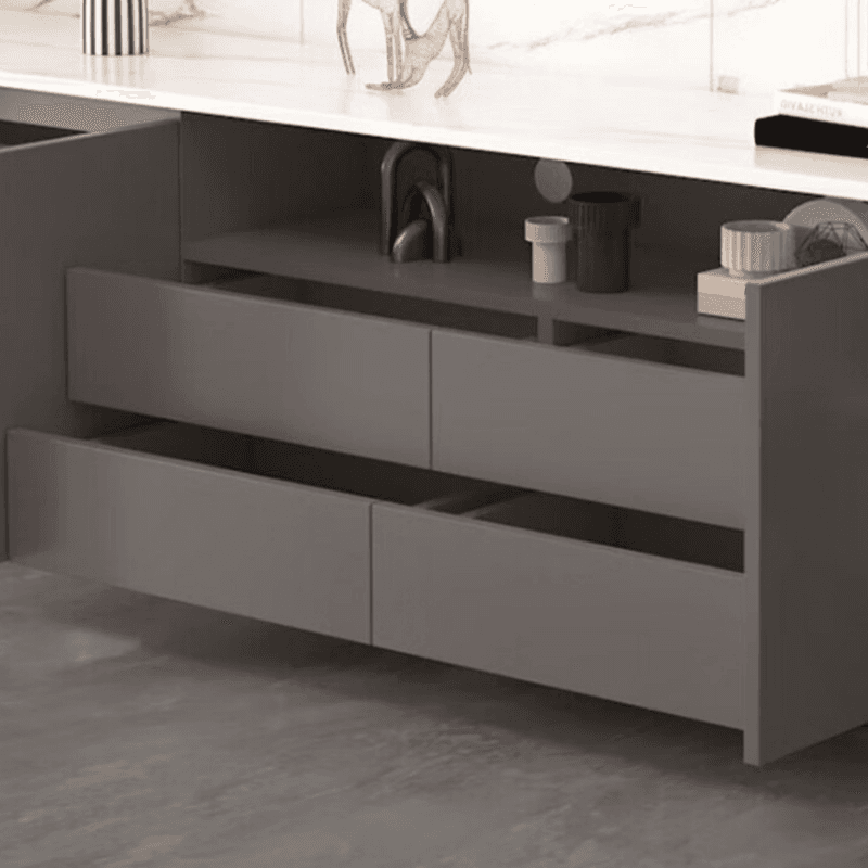 Sleek Vitreous Rectangular TV Stand with Door thumbnail 8