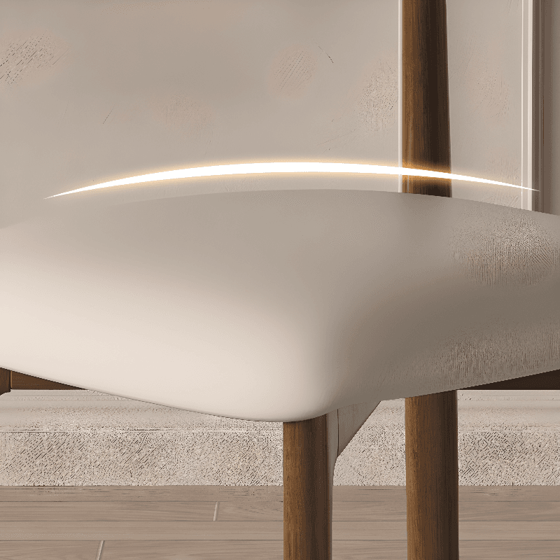 Casual Side Chair in Vinyl Leather with Wood Legs, Low Back, Framed and Balanced thumbnail 14