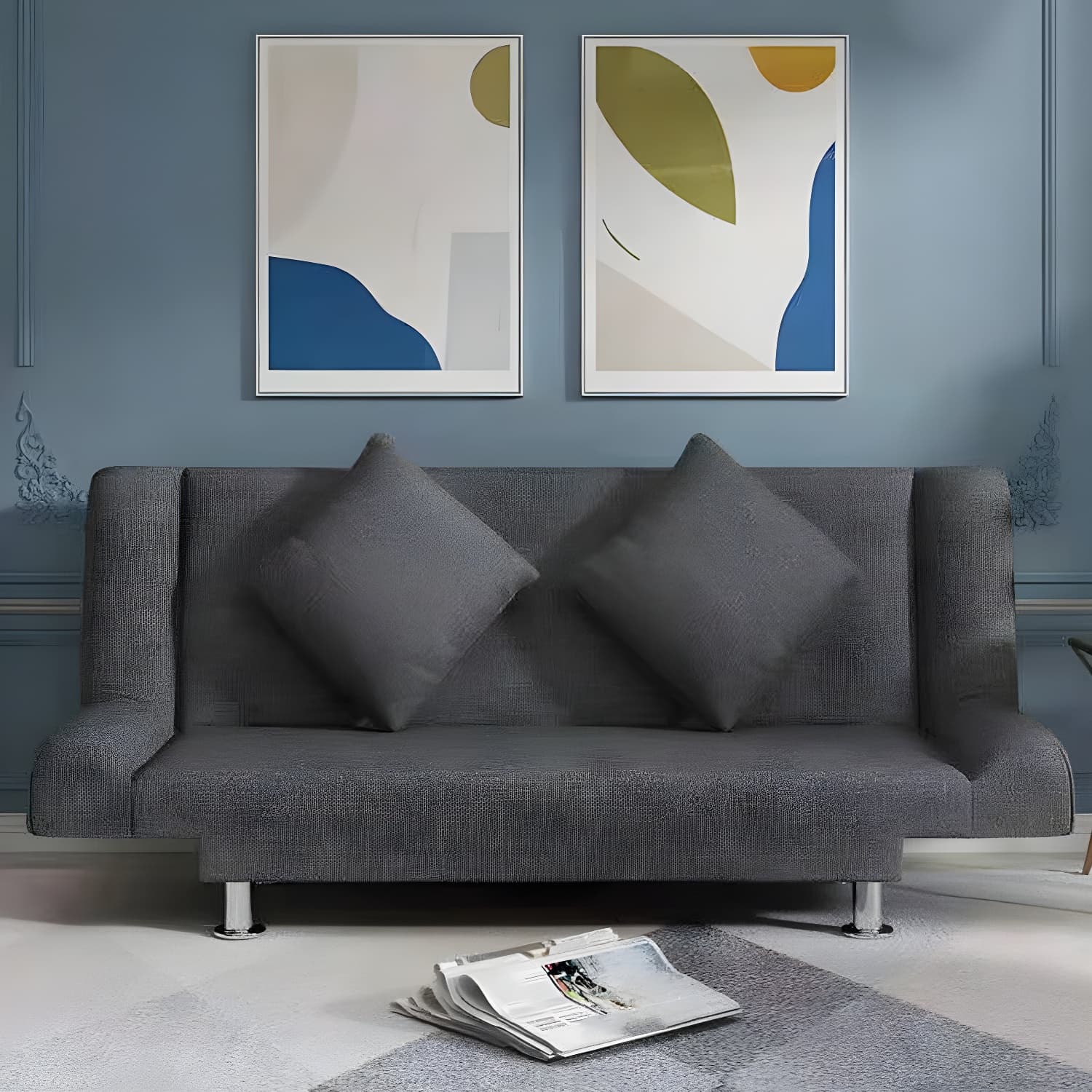 Modern Linen Sofa 23"W Tight Back Armless Couch for Living Room thumbnail 12