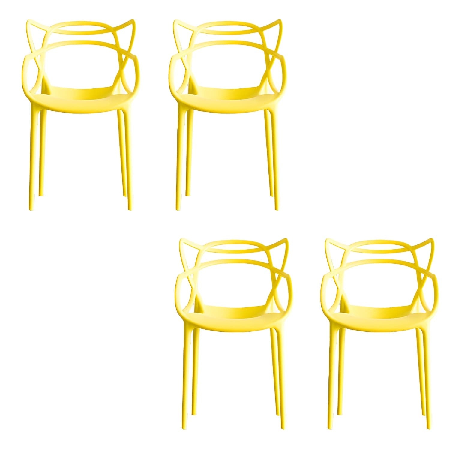 Open Back Dining Arm Chair Modern Indoor-Outdoor Plastic Chair thumbnail 8