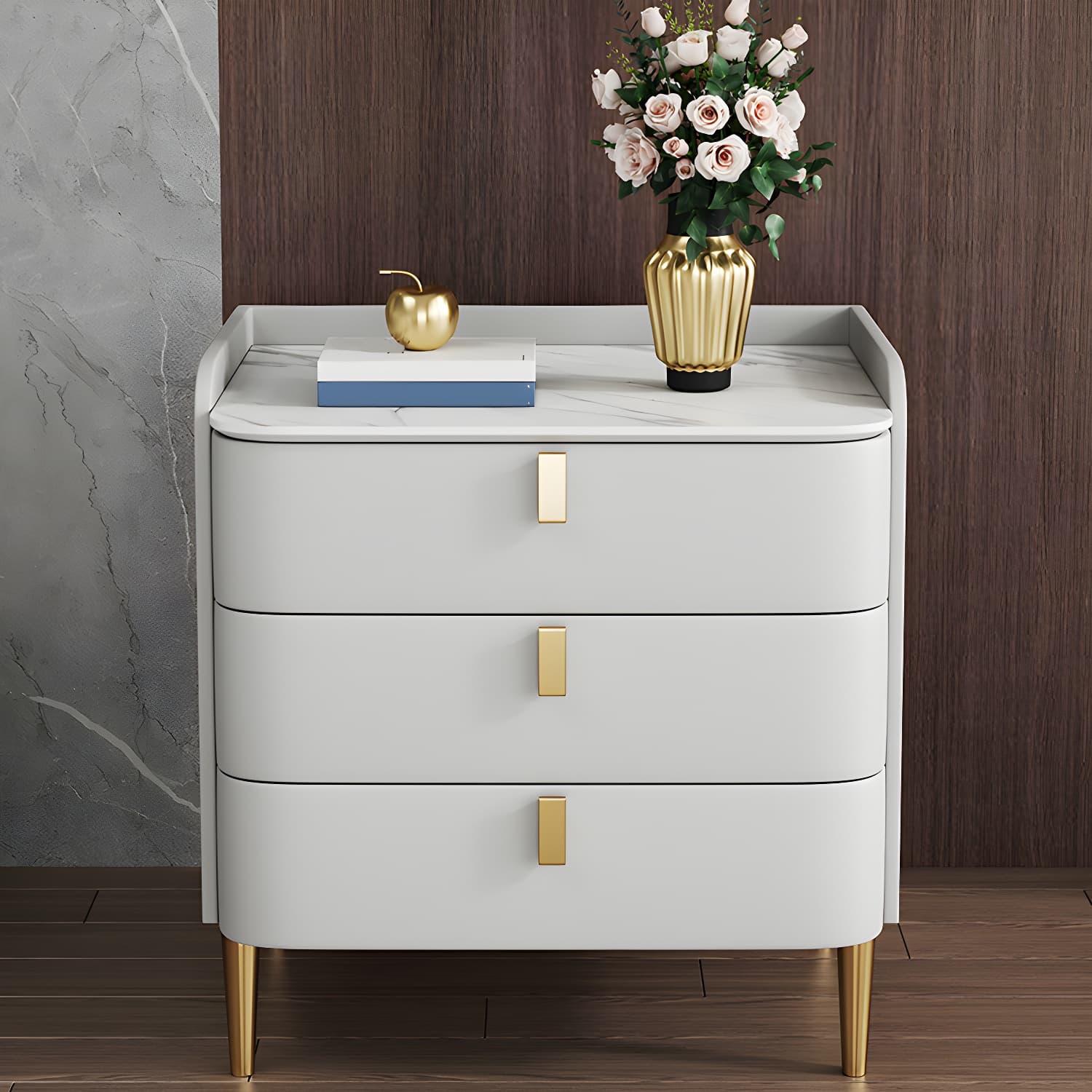 Contemporary Drawer Storage Bed Nightstand Wooden Night Table for Bedroom thumbnail 18