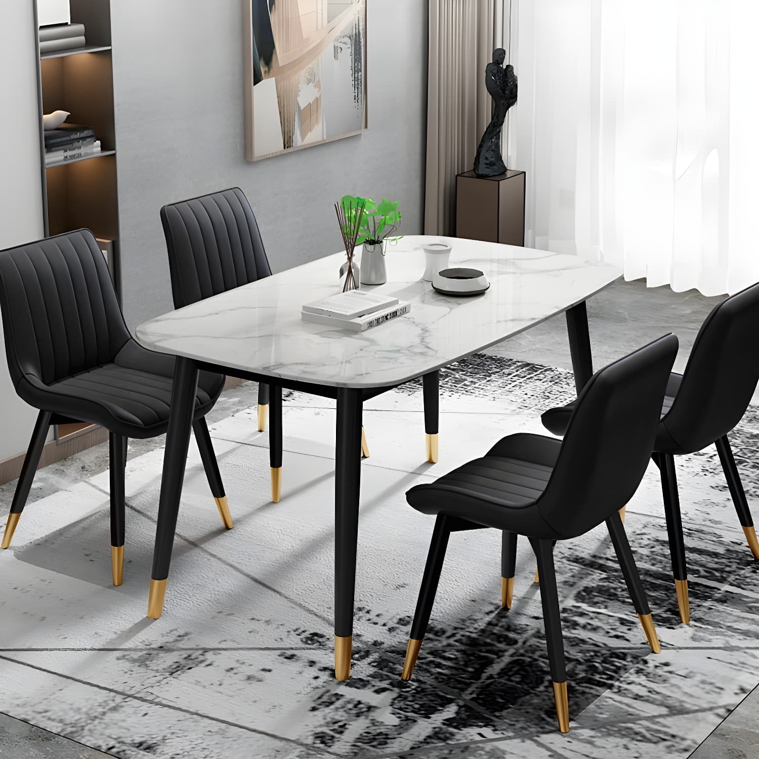 Glam Faux Leather Dining Chair Parsons Chair in Matte Finish for Home thumbnail 15