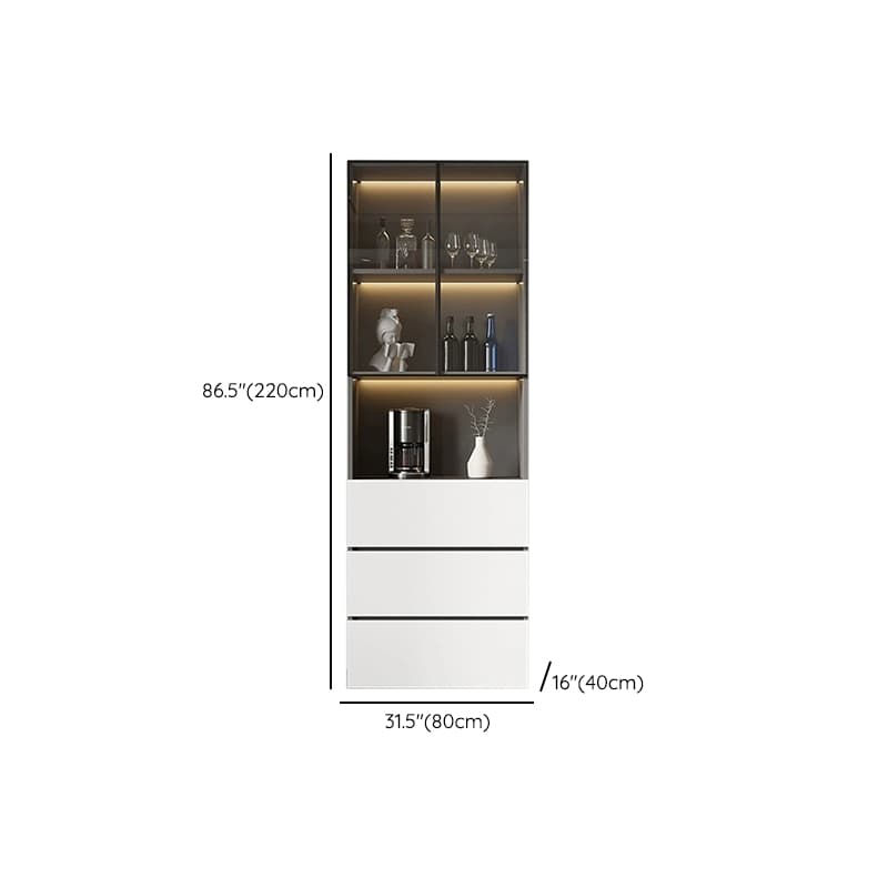 White Modern Buffet Cabinet with Cabinets and Shelves, Full Assembly Needed thumbnail 13