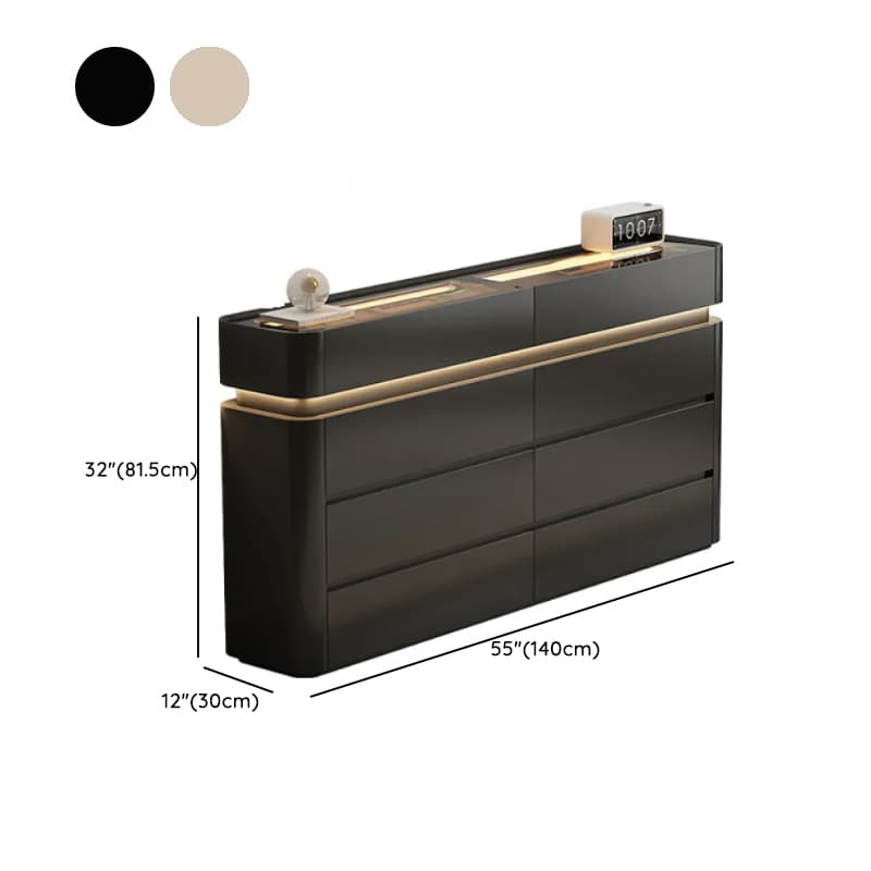 Minimalist Horizontal Console Dresser Illumination Light Timber 8 Drawers thumbnail 15