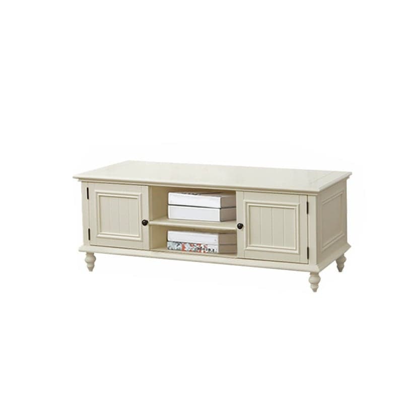 Modern Wood TV Stand with Open Storage & Cabinet Included - Standard Height - 3 Cabinets - With Legs thumbnail 2
