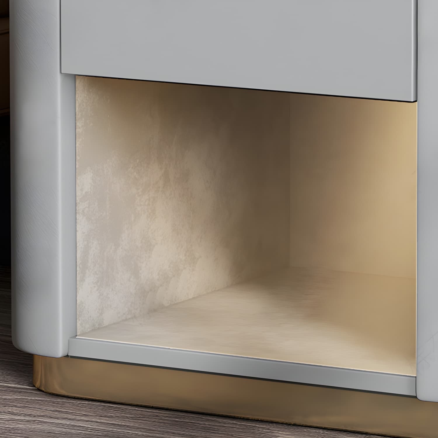 Contemporary Stone Top 1-Drawer, 1 Shelf Nightstand 21.65" Tall Nightstand thumbnail 9
