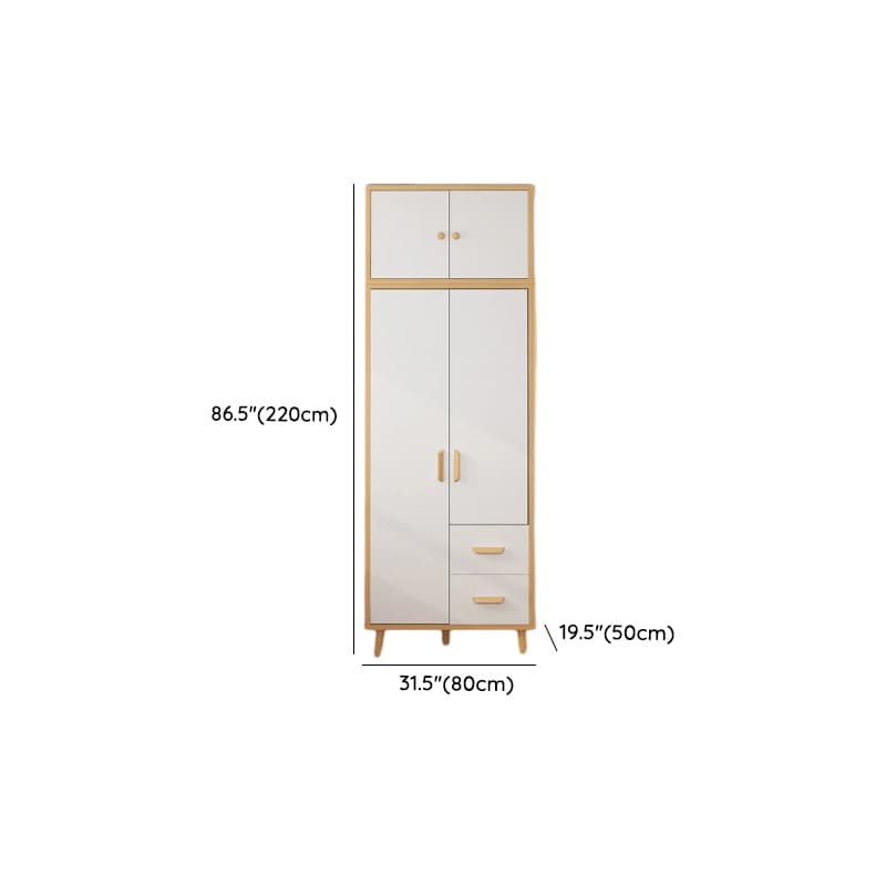 Natural Finish Self-supporting 2-Drawer Wardrobe in Solid and Manufactured Wood thumbnail 26