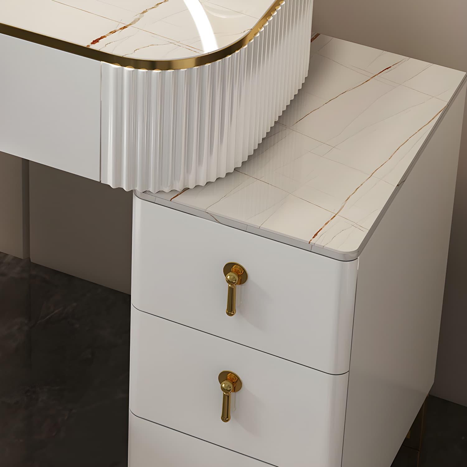 Contemporary Makeup Vanity Desk Table 29.9" H Bedroom Makeup Counter thumbnail 12
