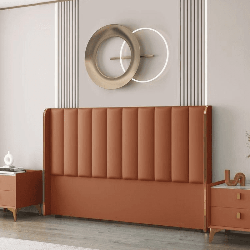 Modish Style Wingback Headboard in Timber with No Distressing, Rectangle Shape for King/Queen/Full Bed, Featuring Sponge Upholstery and Standard Height thumbnail 4